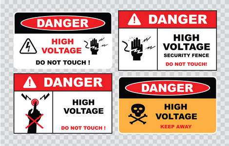 高电压或电气安全标志