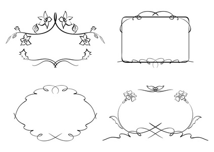 花卉装饰框架矢量集