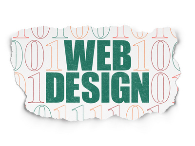 Web 设计概念 撕裂的纸张背景上的 Web 设计