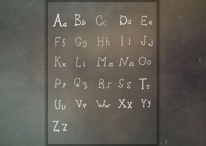 手画装饰纹理的矢量 Abc 字母