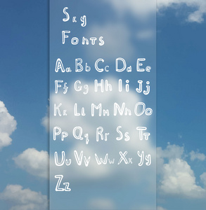 手画复古纹理的矢量 Abc 字母
