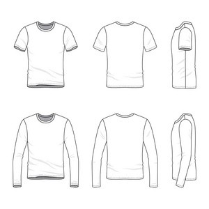 简单的轮廓图的空白 t 恤男女 t 恤照片