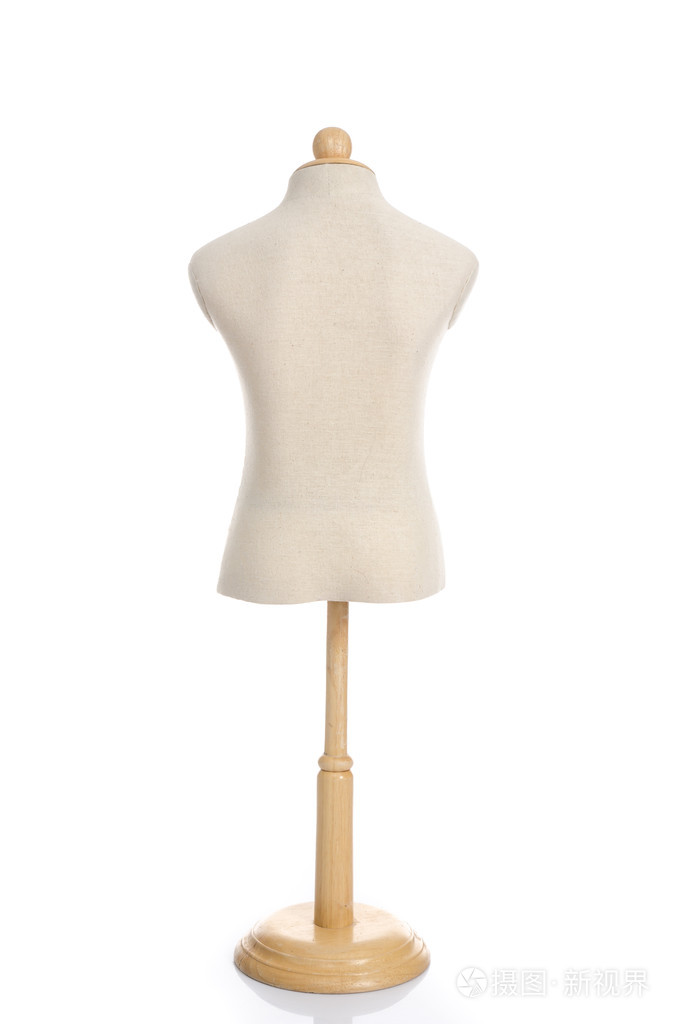 白色背景上的假人的特写