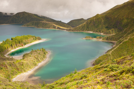 卡尔德拉 Lago di 岛湖在亚速尔群岛