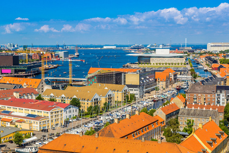 哥本哈根市的鸟瞰图
