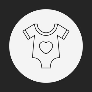 婴儿衣服线图标