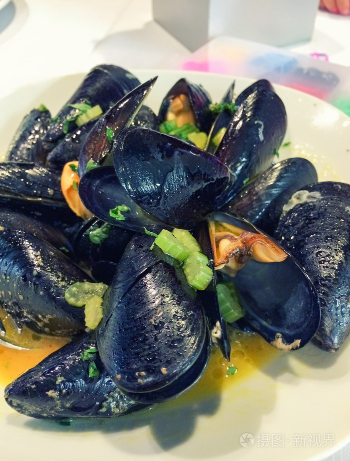 贻贝海鲜的菜