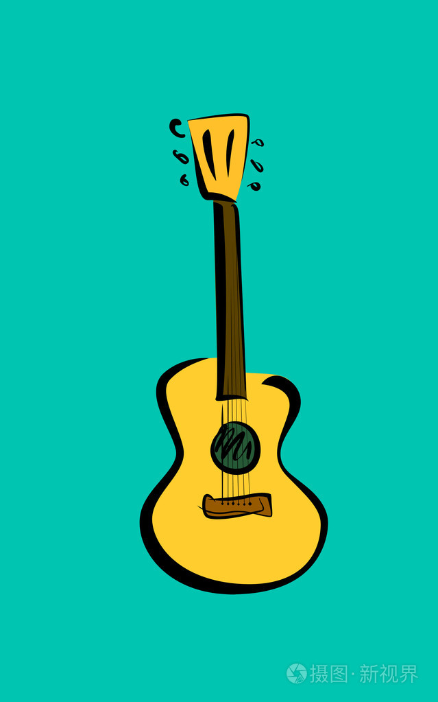 民谣吉他插画-正版商用图片1j5q4l-摄图新视界