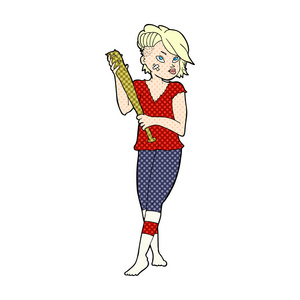 振动棒漫画漫画卡通很朋克女孩用棒球棍照片