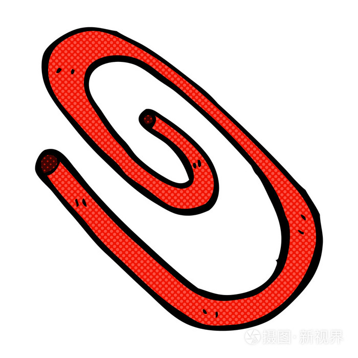 漫画卡通红色回形针