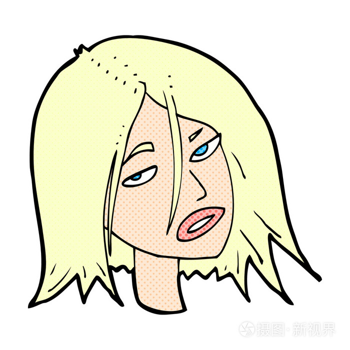 漫画卡通生气的女人