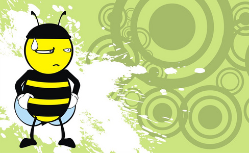脾气暴躁的蜜蜂卡通表达背景图片