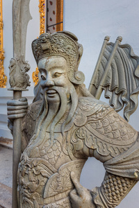 卫报  雕像，佛寺 卧佛寺寺 在曼谷，泰国