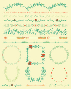 手速写多彩无缝边框 框架 分隔线