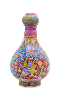 中国古董龙花瓶，博物馆质量