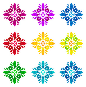 水彩画模式设置的九个抽象花