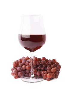 杯红酒在葡萄的一个分支