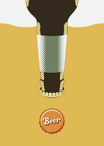 排版的复古摇滚啤酒海报。矢量图