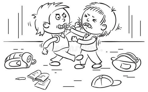 两个男生在打架照片