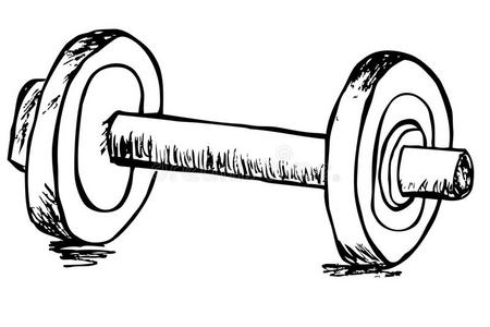 哑铃手绘素描照片