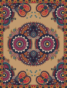 乌克兰东方花卉装饰地毯设计
