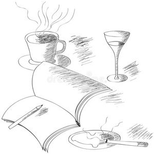 黑白静物素描照片