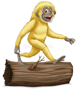 卡通跑步猴子长臂猿照片