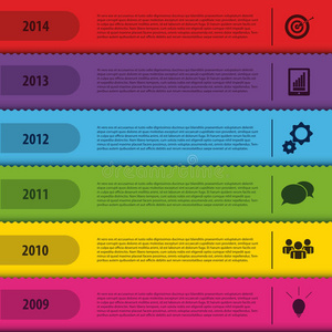 设计书签模板。信息图表时间轴。矢量