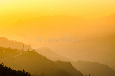 萨帕，夕阳中的山城