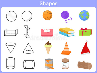 为孩子们学习物体的形状照片
