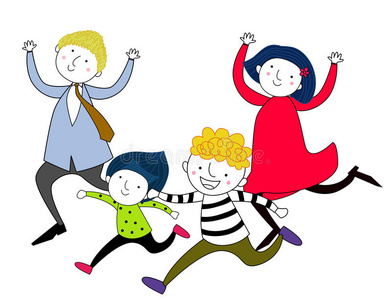 一家人追逐图片