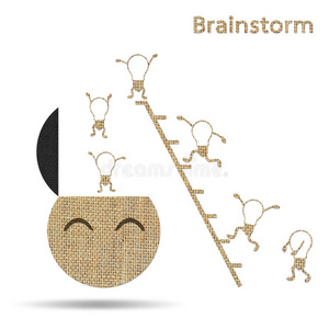 粗麻布创意灯泡概念性头脑风暴