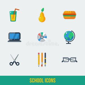 学校与教育icons.vector图标插图。