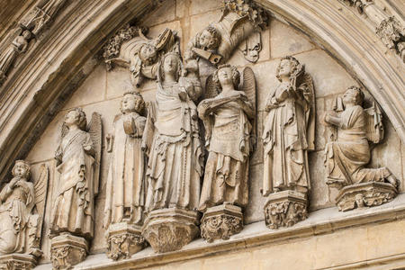 法国哥特式风格哥特式风格的装饰品和雕塑,西班牙古代艺术照片