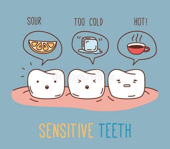 关于敏感牙齿的漫画。