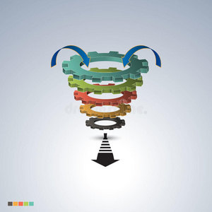 转换或销售漏斗3d,矢量图形 插画