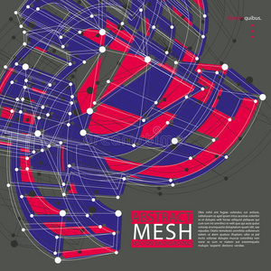 抽象三维网格矢量背景，概念