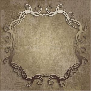 复古背景下的美丽画框照片