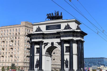 俄罗斯莫斯科库图佐夫大街上的凯旋门。