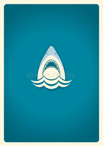 鲨鱼嘴矢量.logo蓝色符号插图照片