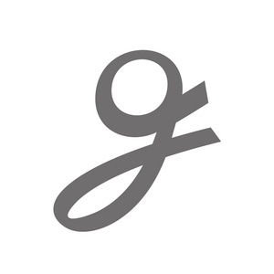 字母 G 标志概念图标。矢量