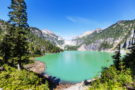 在洛矶山中湖