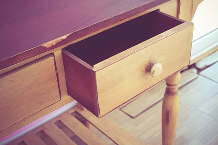 旧木抽屉拉木质抽屉旧老式复古风格照片