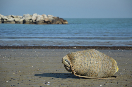 海滨的旧浮标