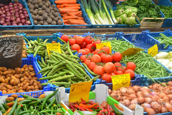 蔬菜在食品杂货市场
