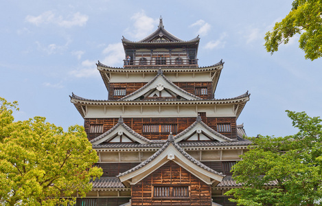 主要保持的广岛城堡，日本。国家历史遗址