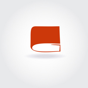 书的商店或库 logo 标志.红本打开的书图标照片