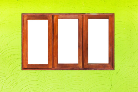 抽象的绿色水泥墙和窗户纹理背景