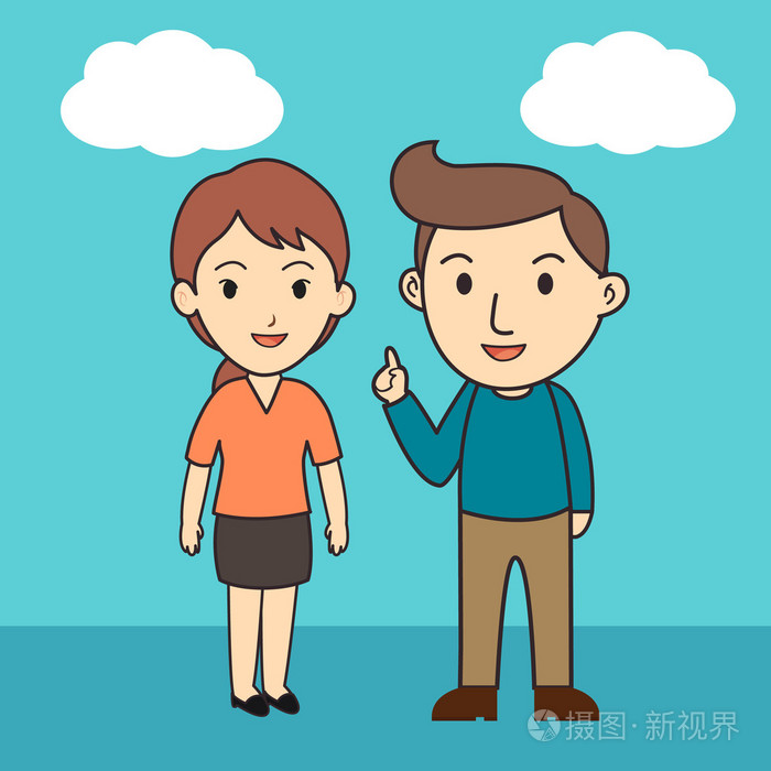 男性和女性人物卡通