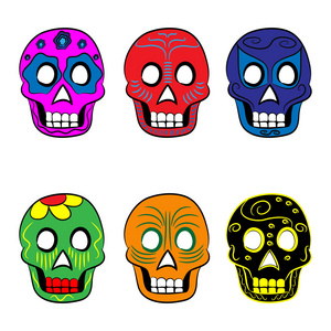 墨西哥面具 Cinco e 梅奥在白色背景上